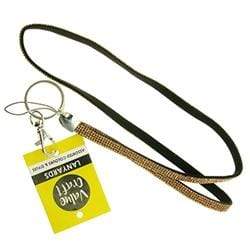 AussieSuperStore Jewellery Making Supplies Gold Black Lanyard Suede (in 4 colors) Lanyard Crystal Suede | Batch Making Accessories 9331468051961 VJY551
